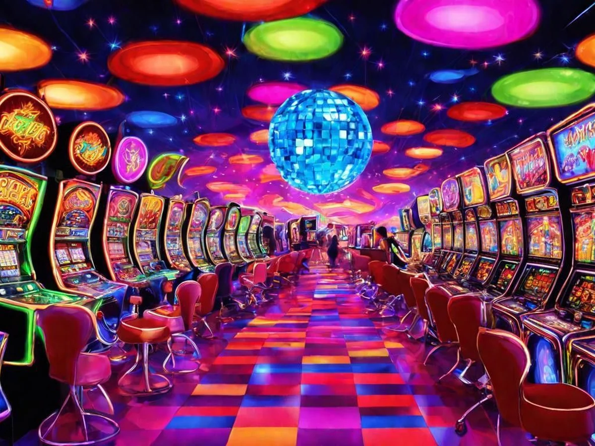 ภาพวงล้อเกมสล็อตธีมแฟนตาซีพร้อมสัญลักษณ์สีทอง